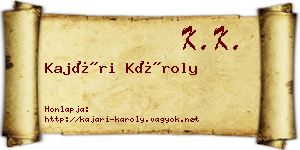 Kajári Károly névjegykártya