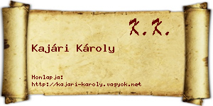 Kajári Károly névjegykártya